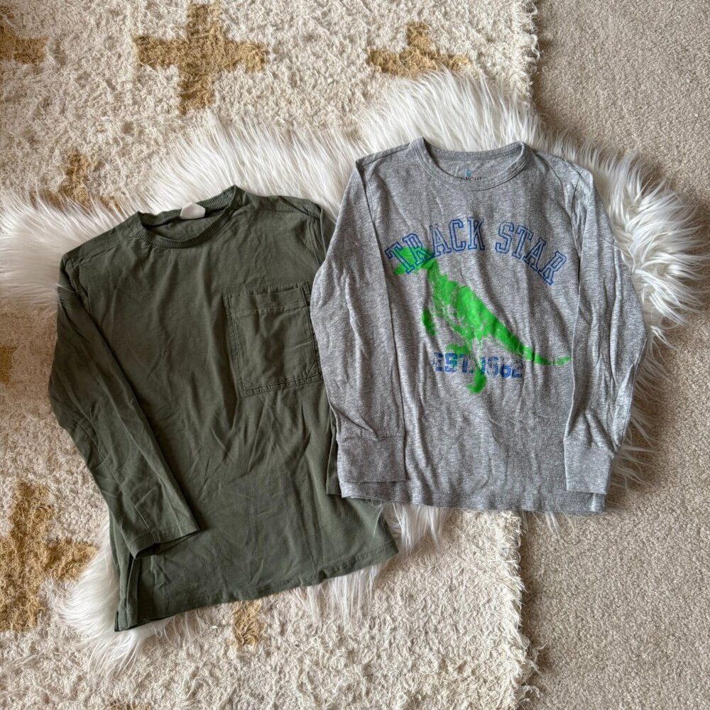 J Crew Crewcuts Track Star & Zara Kids Pocket Long Sleeve T-Shirt Bundle 8